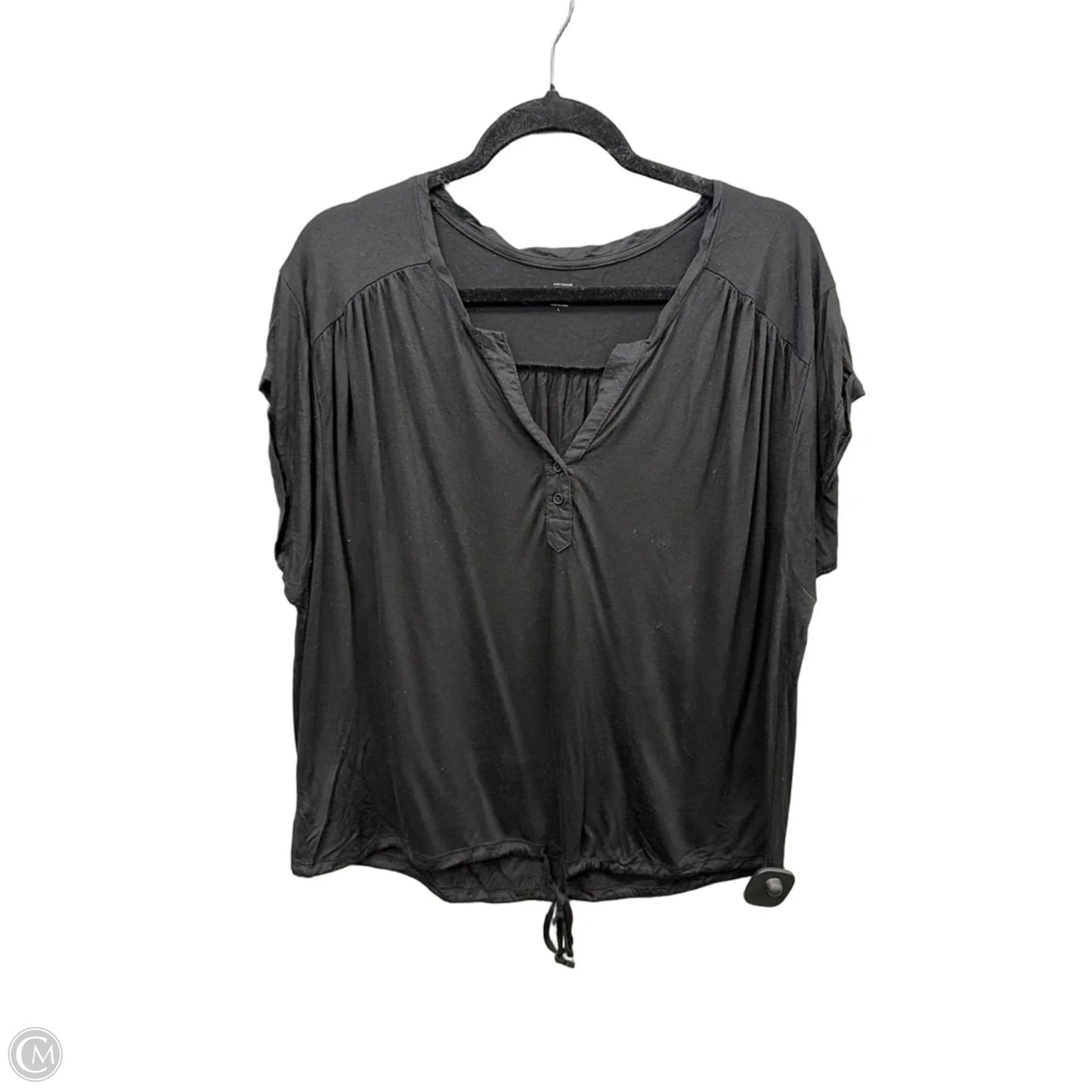 Top Short Sleeve By Loft In Black, Size: L