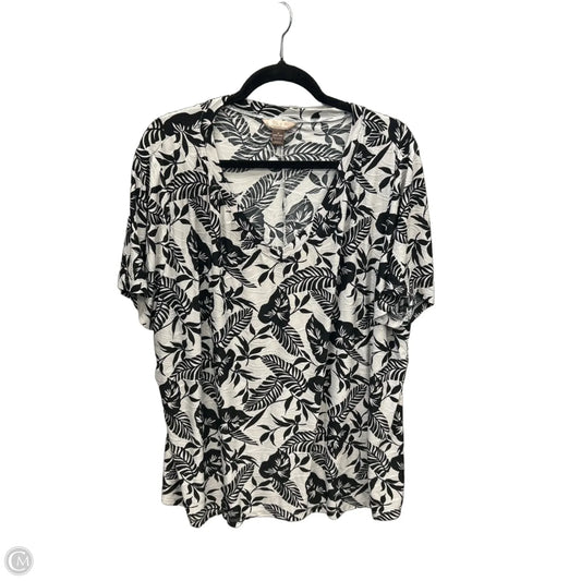 Top Short Sleeve By White Stag In Black & Grey, Size: 3x