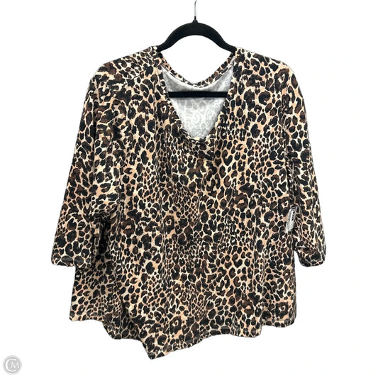 Top Long Sleeve By Catherines In Animal Print, Size: 2x