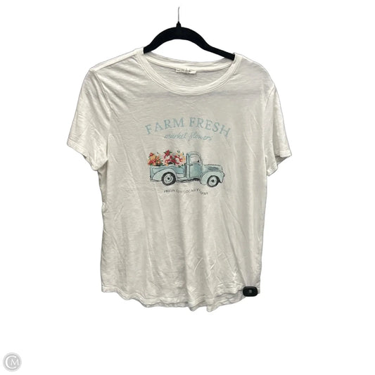 Top Short Sleeve By Maurices In White, Size: L