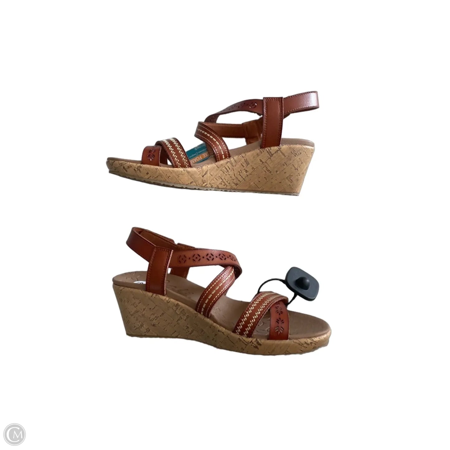Sandals Heels Wedge By Skechers In Brown, Size: 8
