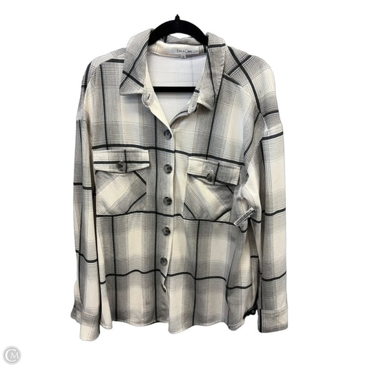 Top Long Sleeve By Eden & Olivia In Plaid Pattern, Size: L