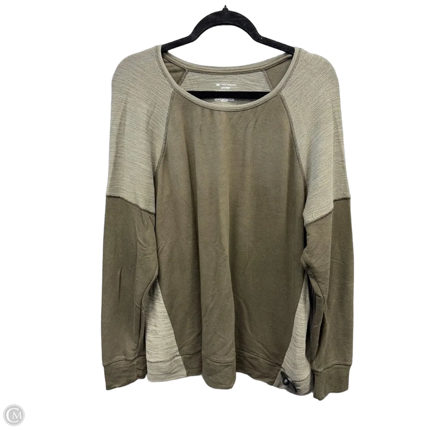 Athletic Top Long Sleeve Crewneck By Tek Gear In Green, Size: Xl