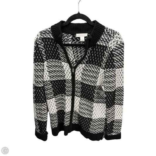 Sweater Cardigan By Christopher And Banks In Black & White, Size: M