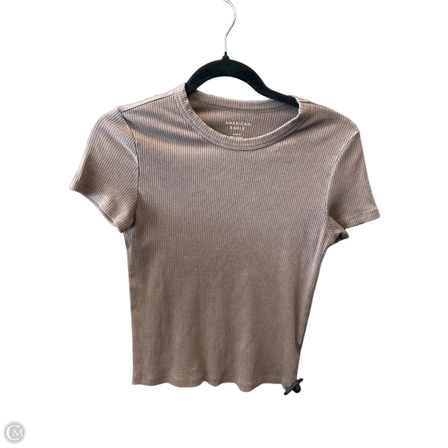 Top Short Sleeve By American Eagle In Brown, Size: M
