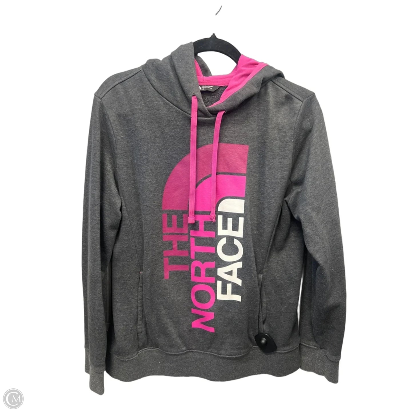 Athletic Sweatshirt Hoodie By The North Face In Grey, Size: L