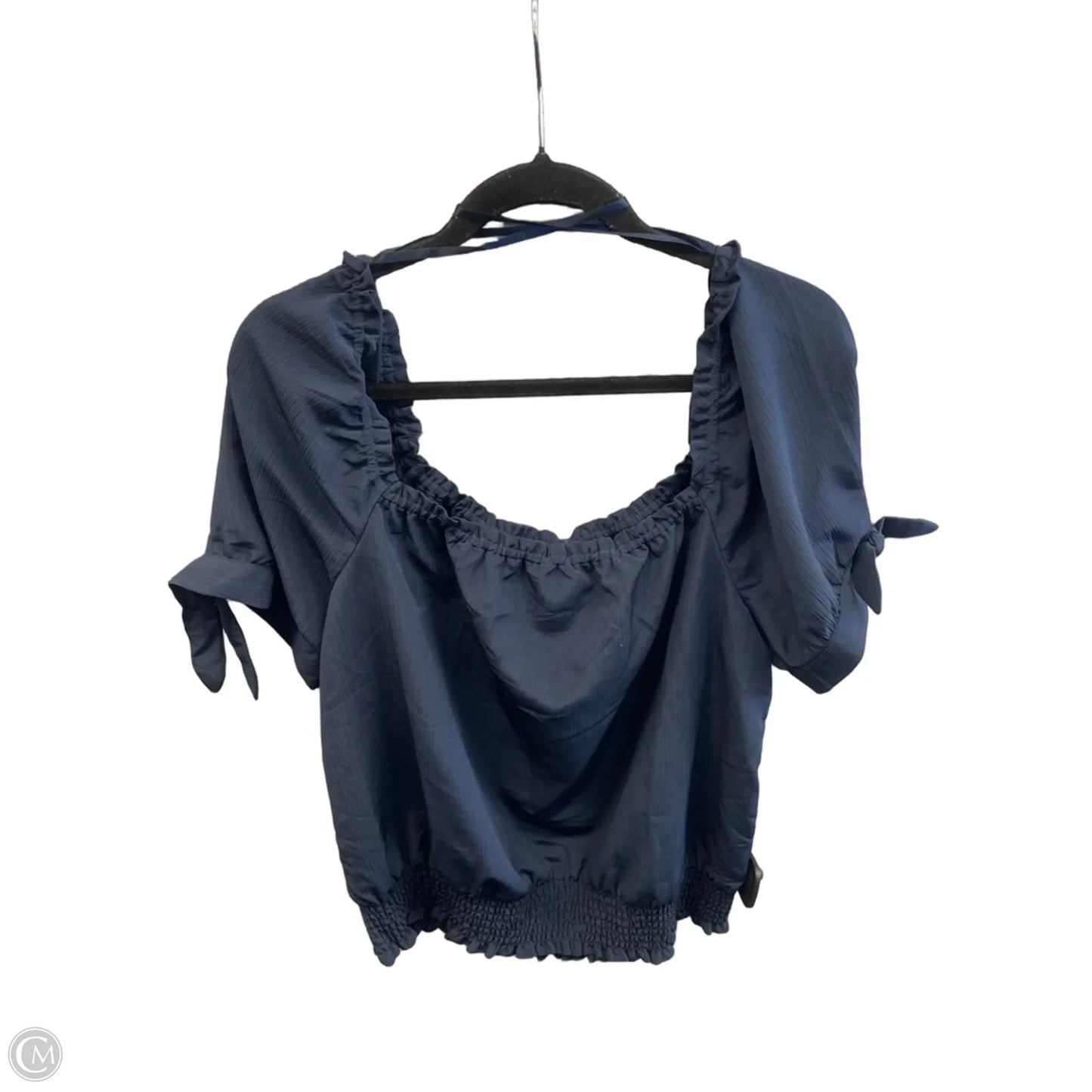 Blouse Short Sleeve By Michael By Michael Kors In Navy, Size: Xl