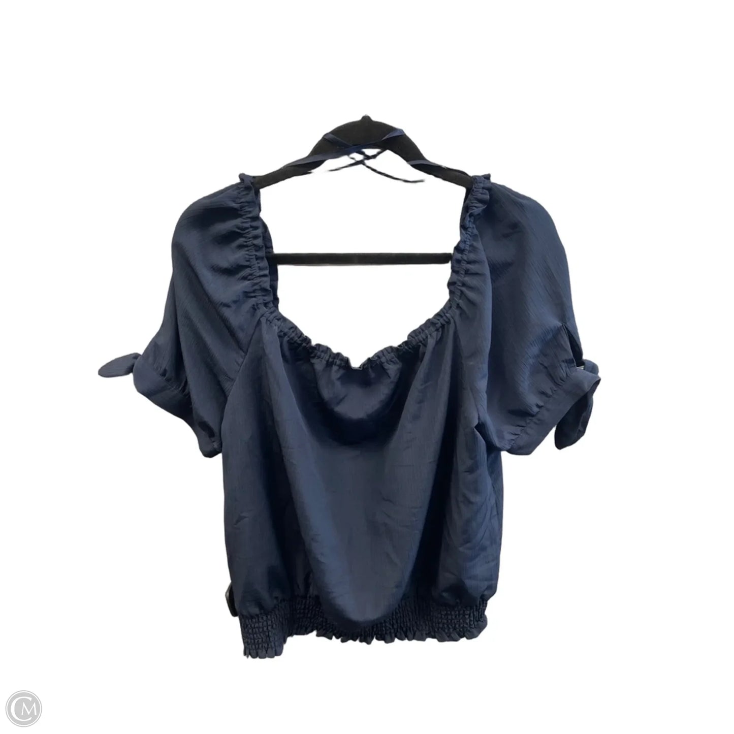 Blouse Short Sleeve By Michael By Michael Kors In Navy, Size: Xl