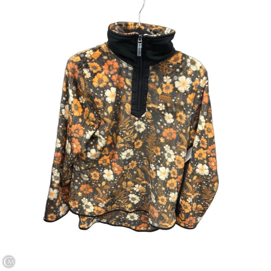 Sweatshirt Collar By Simply Southern In Grey & Orange, Size: S
