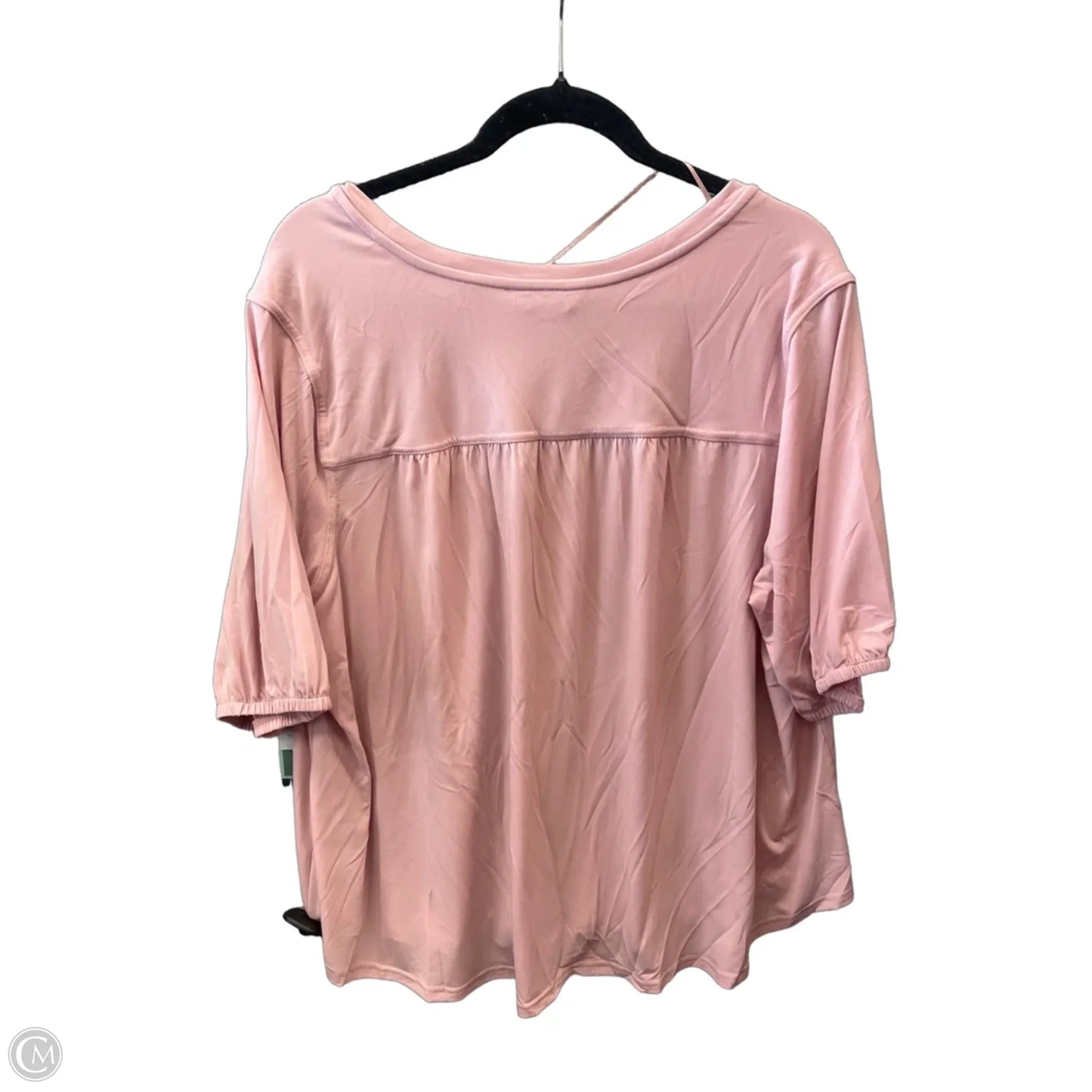 Top Long Sleeve By Terra & Sky In Pink, Size: 1x