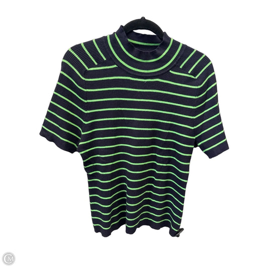 Sweater Short Sleeve By Free Assembly In Striped Pattern, Size: 2x