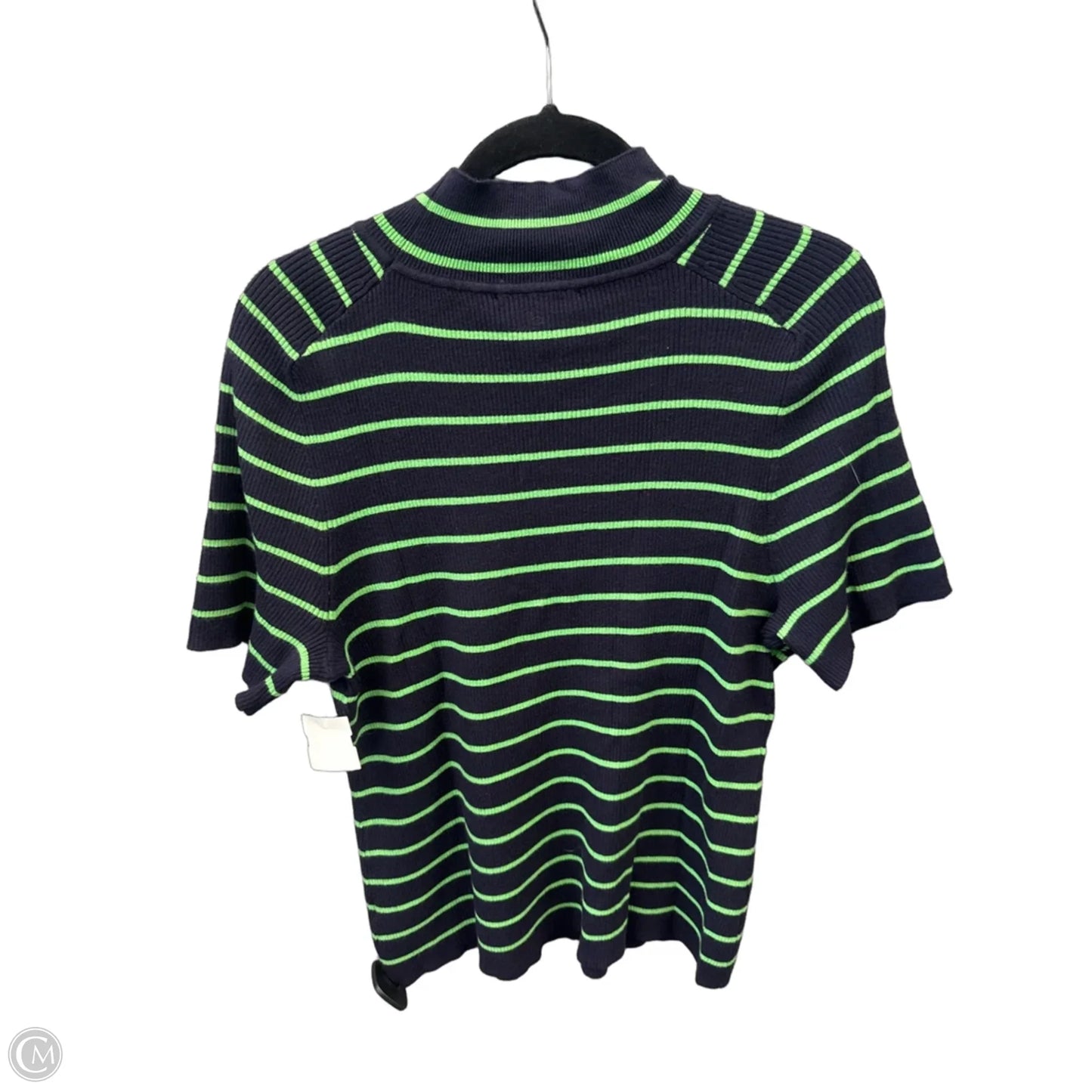 Sweater Short Sleeve By Free Assembly In Striped Pattern, Size: 2x