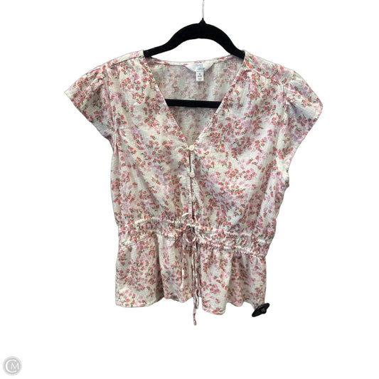 Blouse Short Sleeve By Time And Tru In Floral Print, Size: S