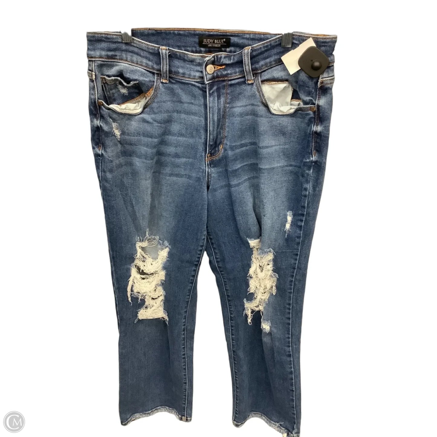 Jeans Straight By Judy Blue In Blue Denim, Size: 14