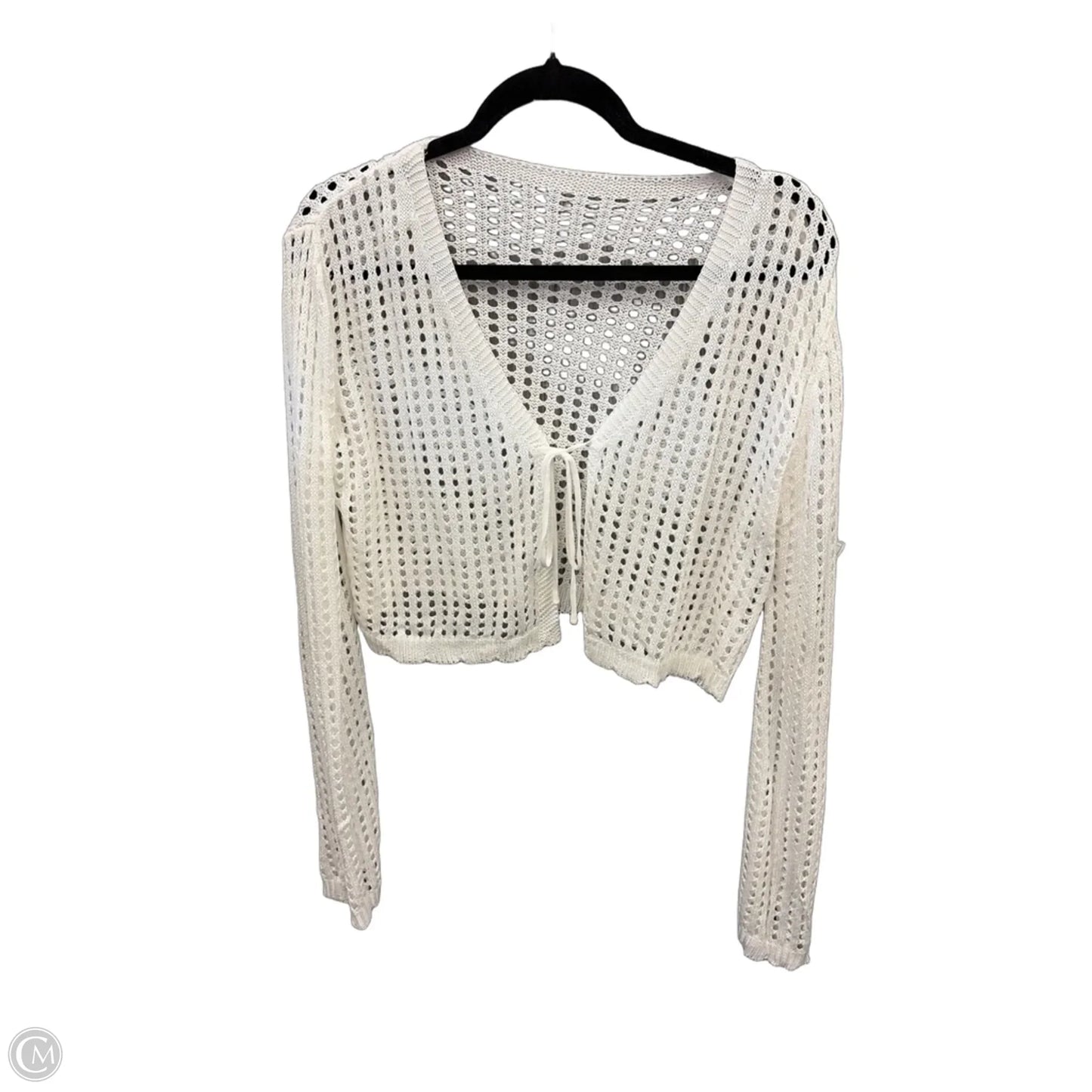 Cardigan By Clothes Mentor In White, Size: L