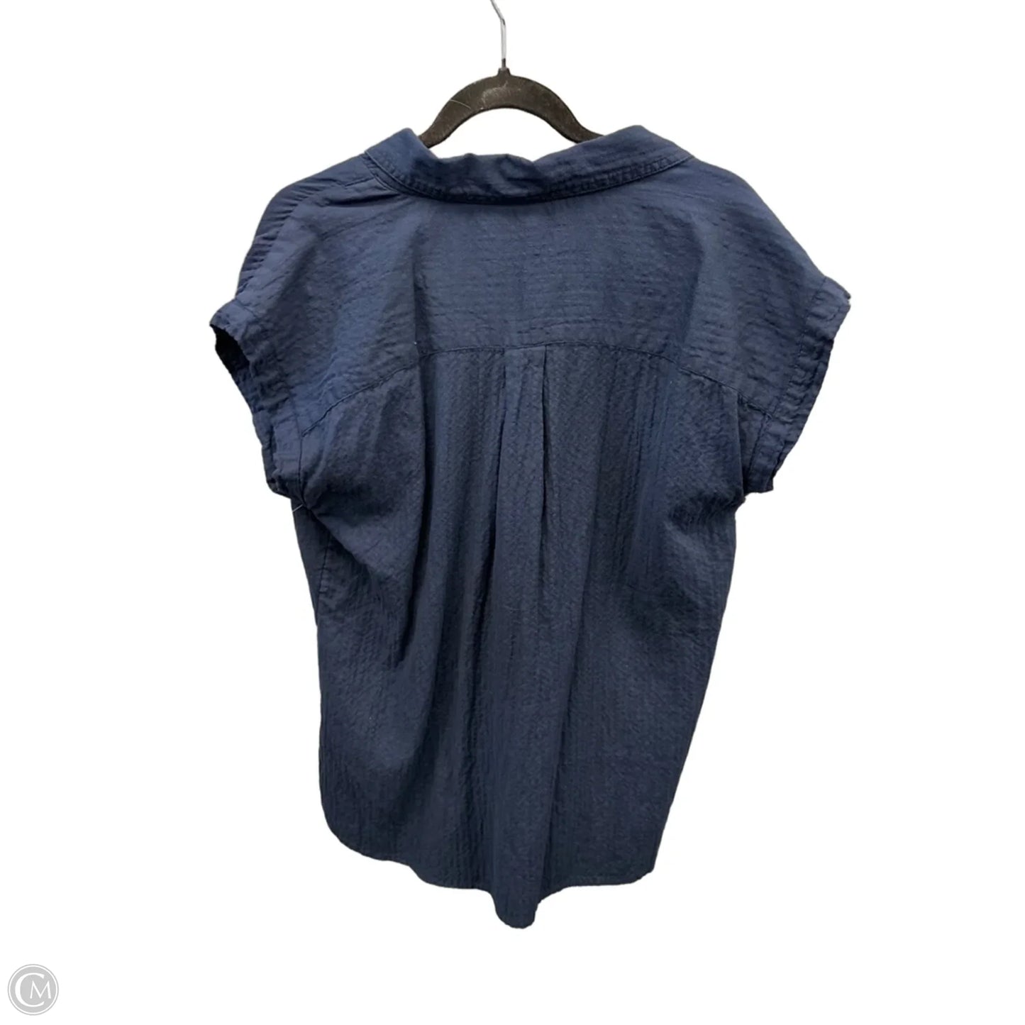 Top Short Sleeve By Loft In Navy, Size: M