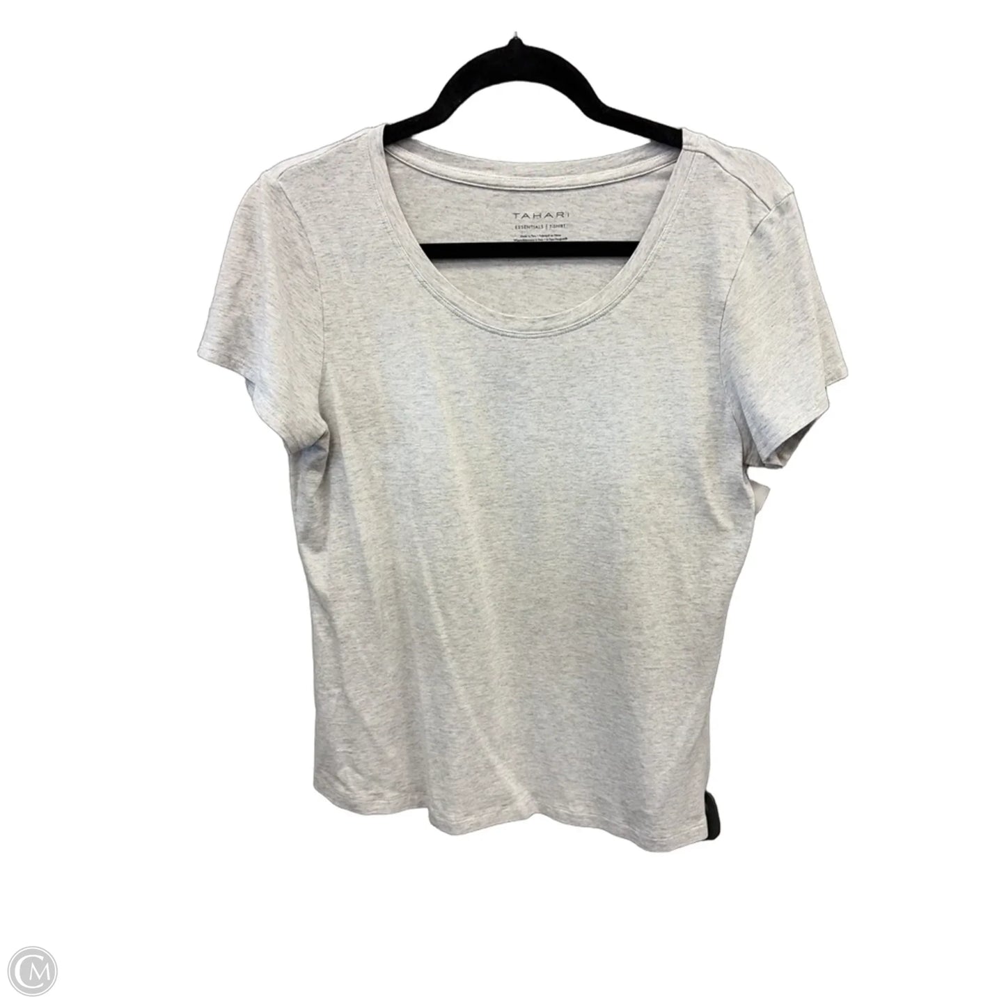 Top Short Sleeve Basic By Tahari In Grey, Size: M