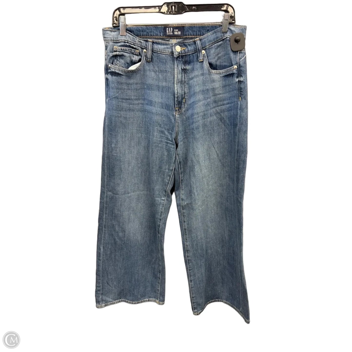 Jeans Wide Leg By Gap In Blue Denim, Size: 10