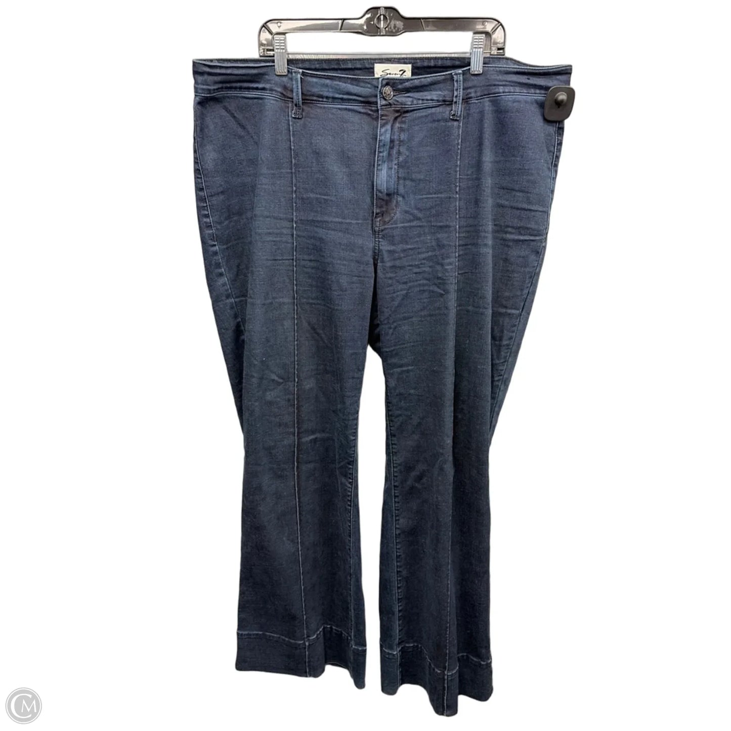 Jeans Wide Leg By Seven 7 In Blue Denim, Size: 20