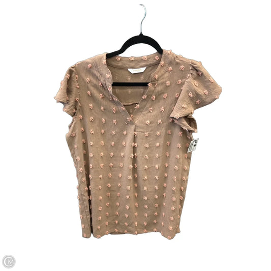 Top Short Sleeve By Clothes Mentor In Brown, Size: M
