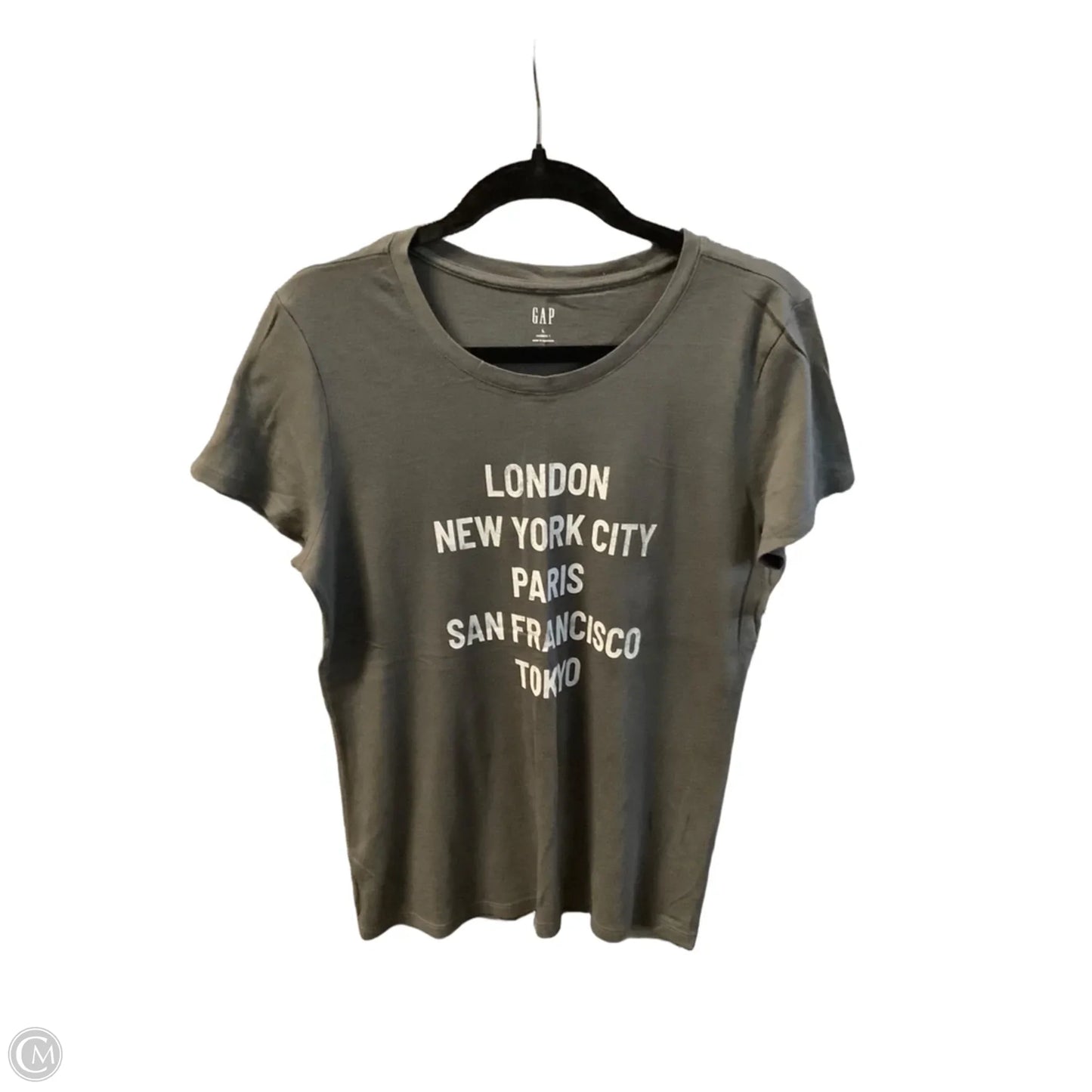 Top Short Sleeve By Gap In Grey, Size: L