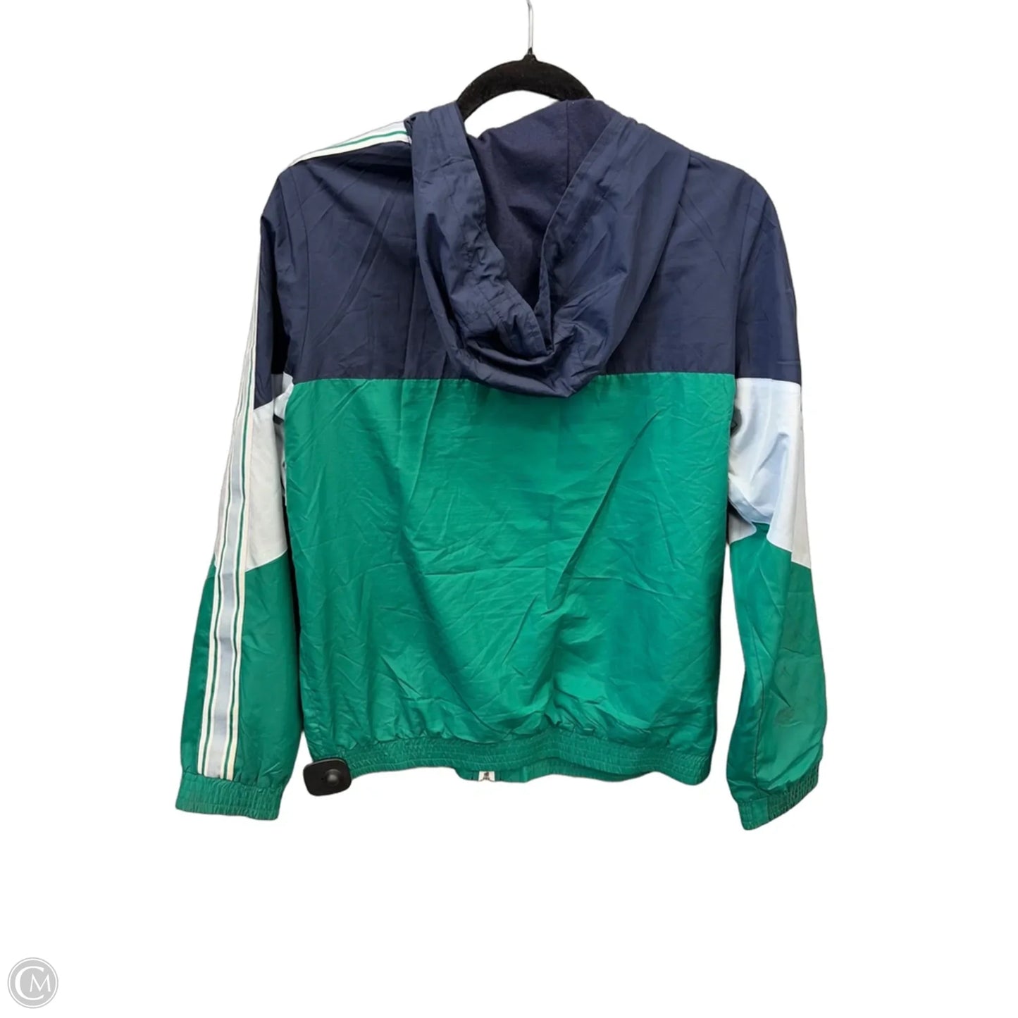 Jacket Windbreaker By Zobha In Blue & Green, Size: M