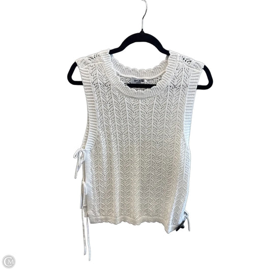 Vest Sweater By Clothes Mentor In White, Size: L