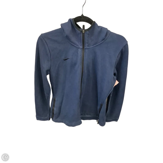 Athletic Top Long Sleeve Hoodie By Nike Apparel In Blue, Size: L