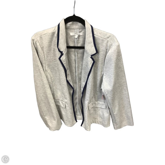 Blazer By Ellen Tracy In Grey, Size: Xxl
