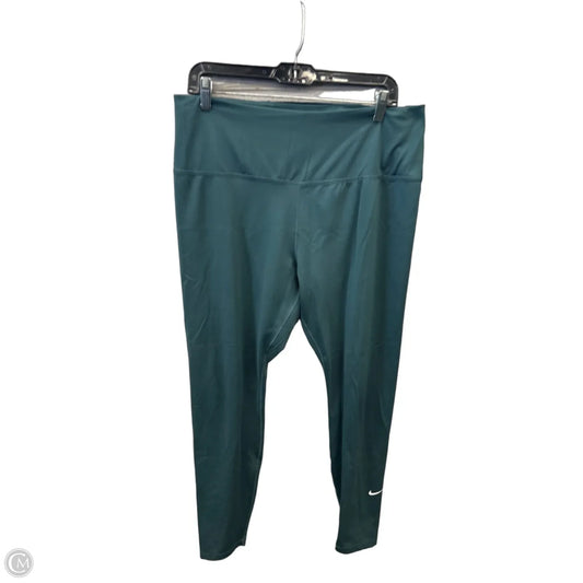 Athletic Leggings By Nike In Green, Size: Xl