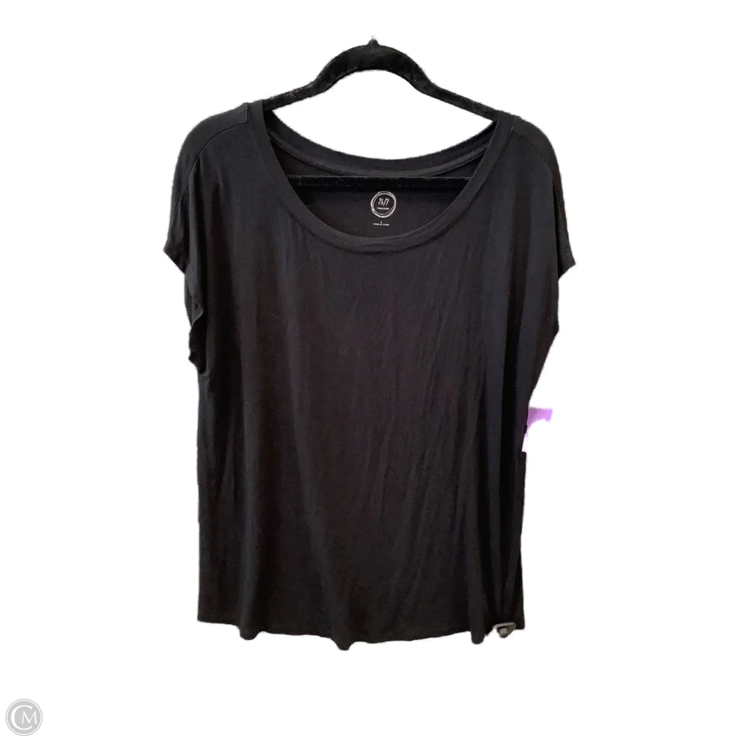 Top Short Sleeve By Maurices In Black, Size: L