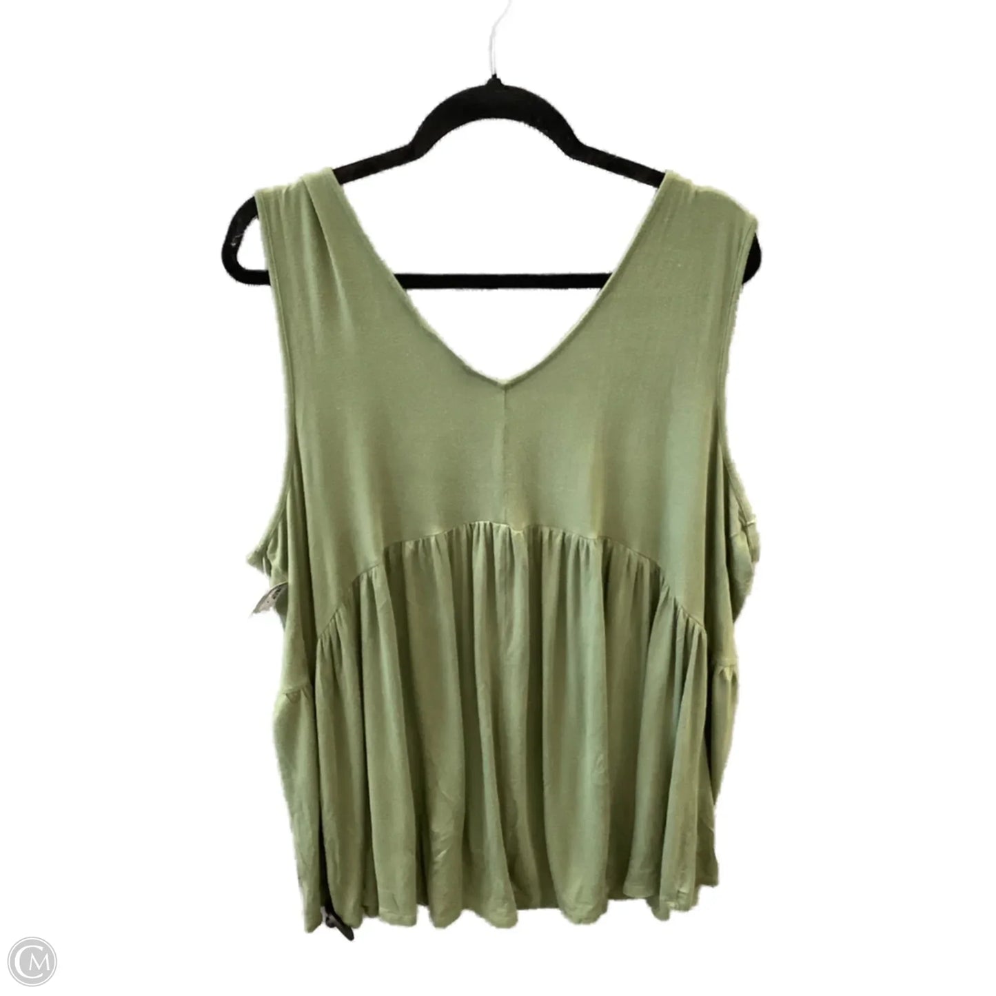 Top Sleeveless By Terra & Sky In Green, Size: 2x