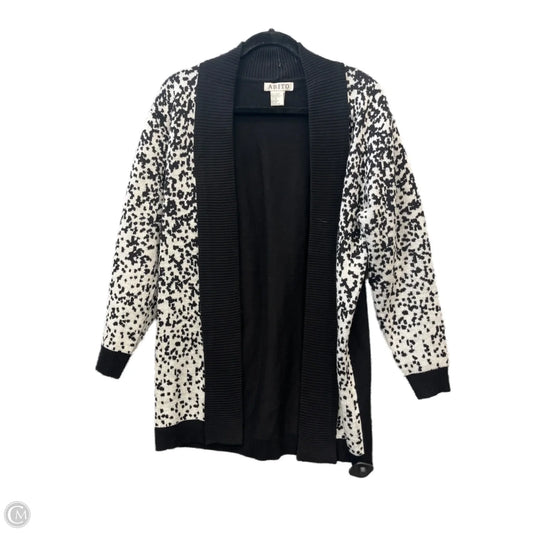 Cardigan By Clothes Mentor In Black & White, Size: M