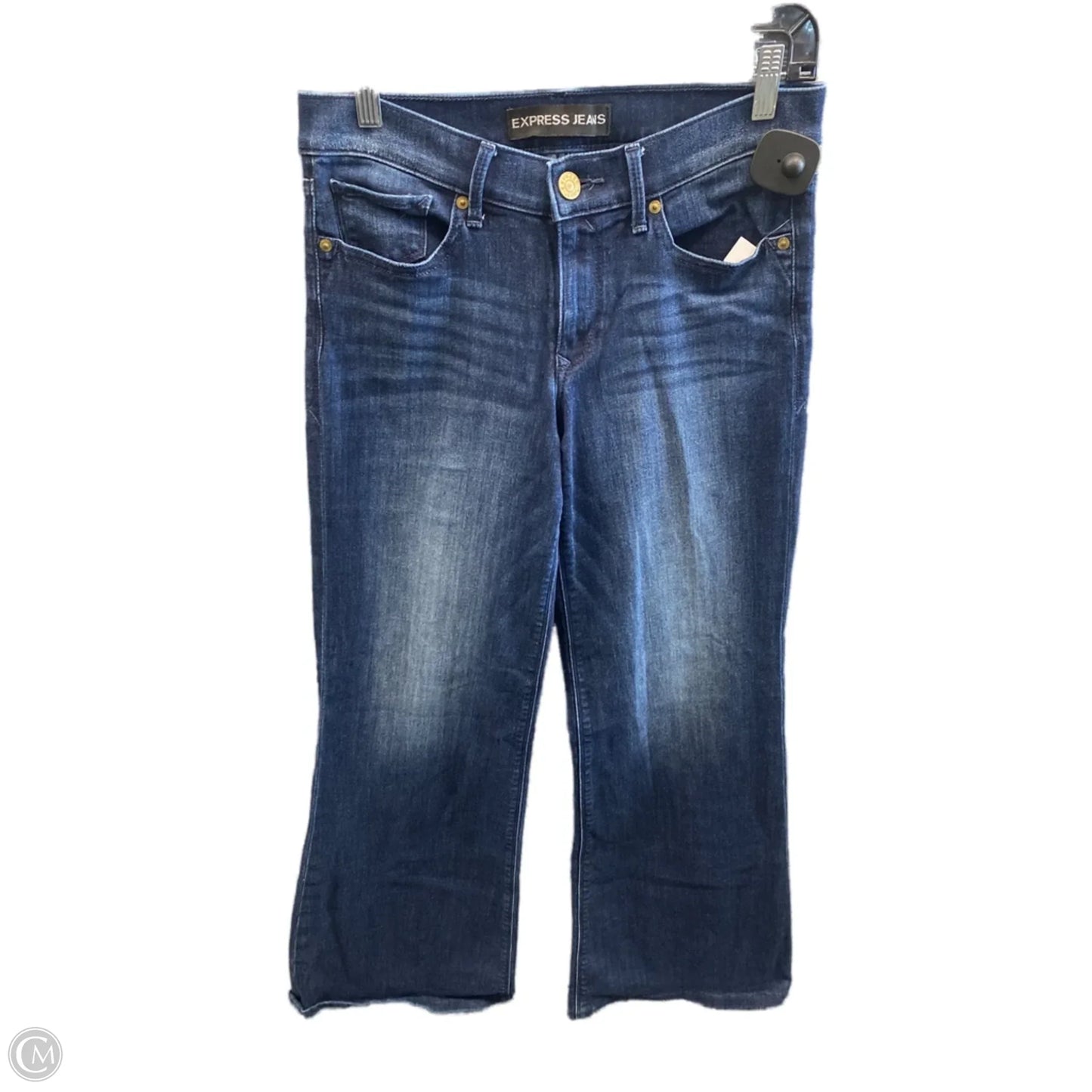 Jeans Flared By Express In Blue Denim, Size: 4