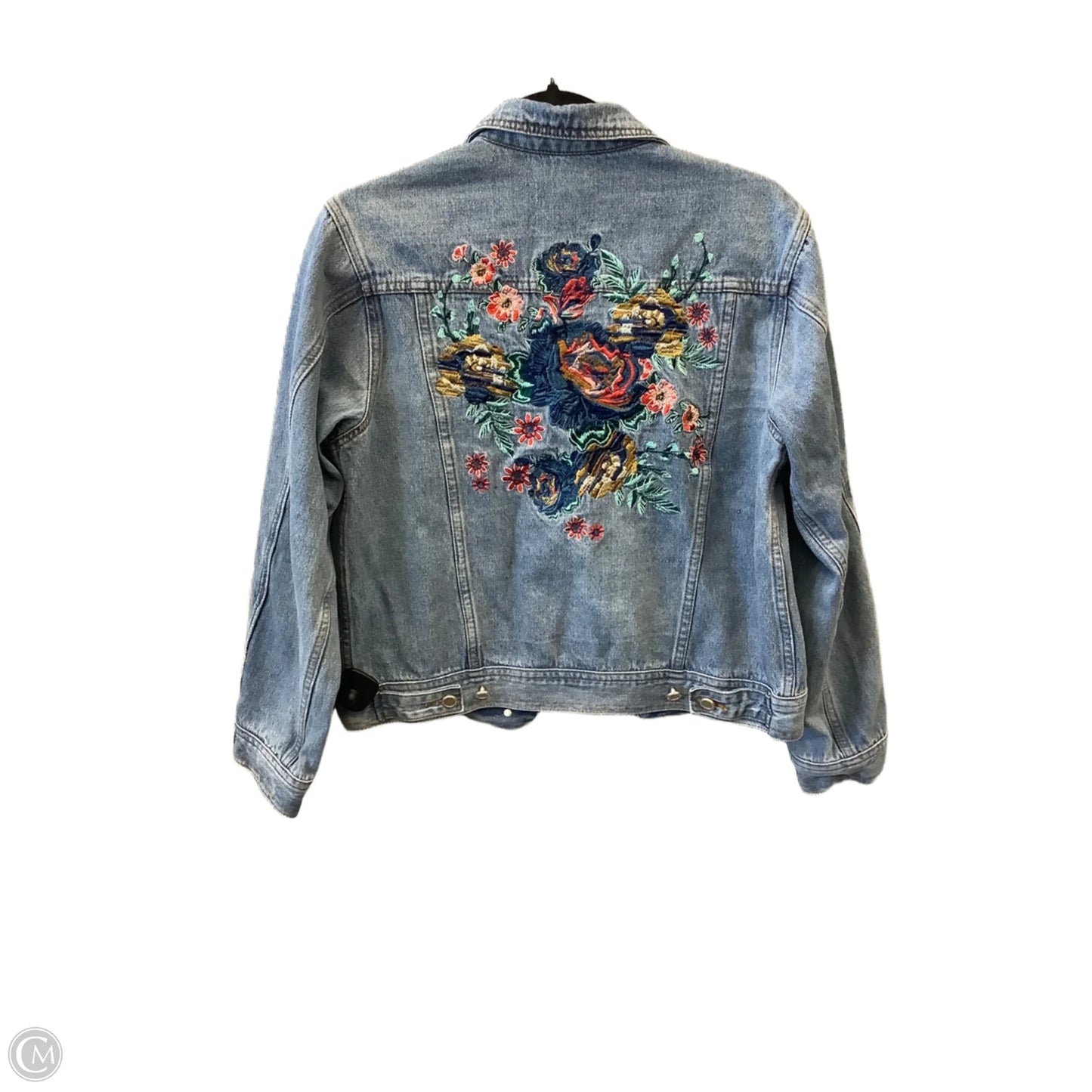 Jacket Denim By Blu Pepper In Blue Denim, Size: S