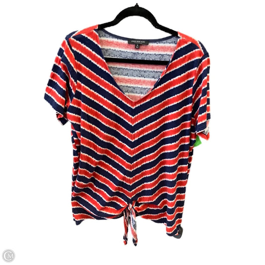 Top Short Sleeve By Jones New York In Striped Pattern, Size: 1x