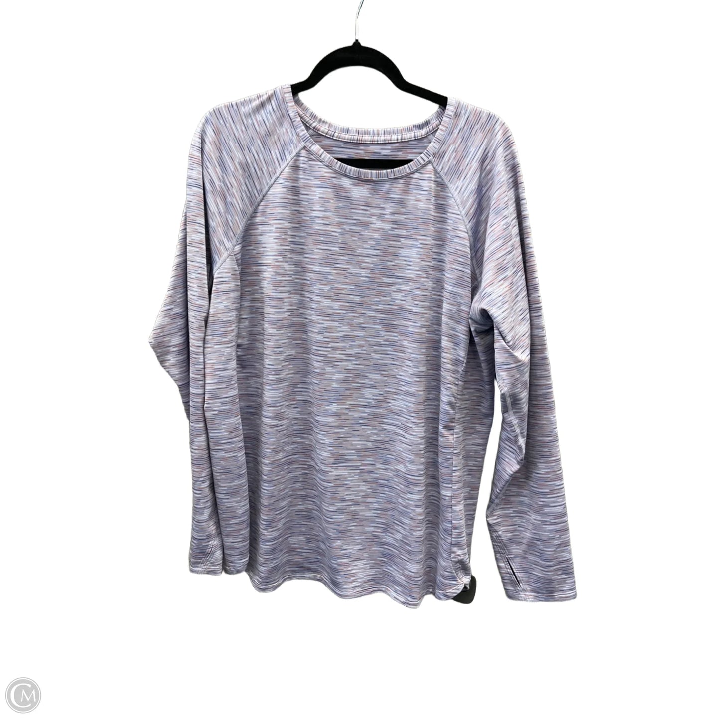 Athletic Top Long Sleeve Crewneck By Tek Gear In Blue, Size: 1x