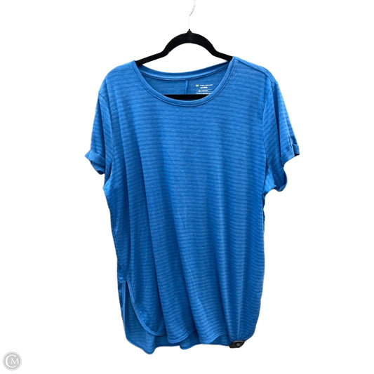 Athletic Top Long Sleeve Crewneck By Tek Gear In Blue, Size: 1x
