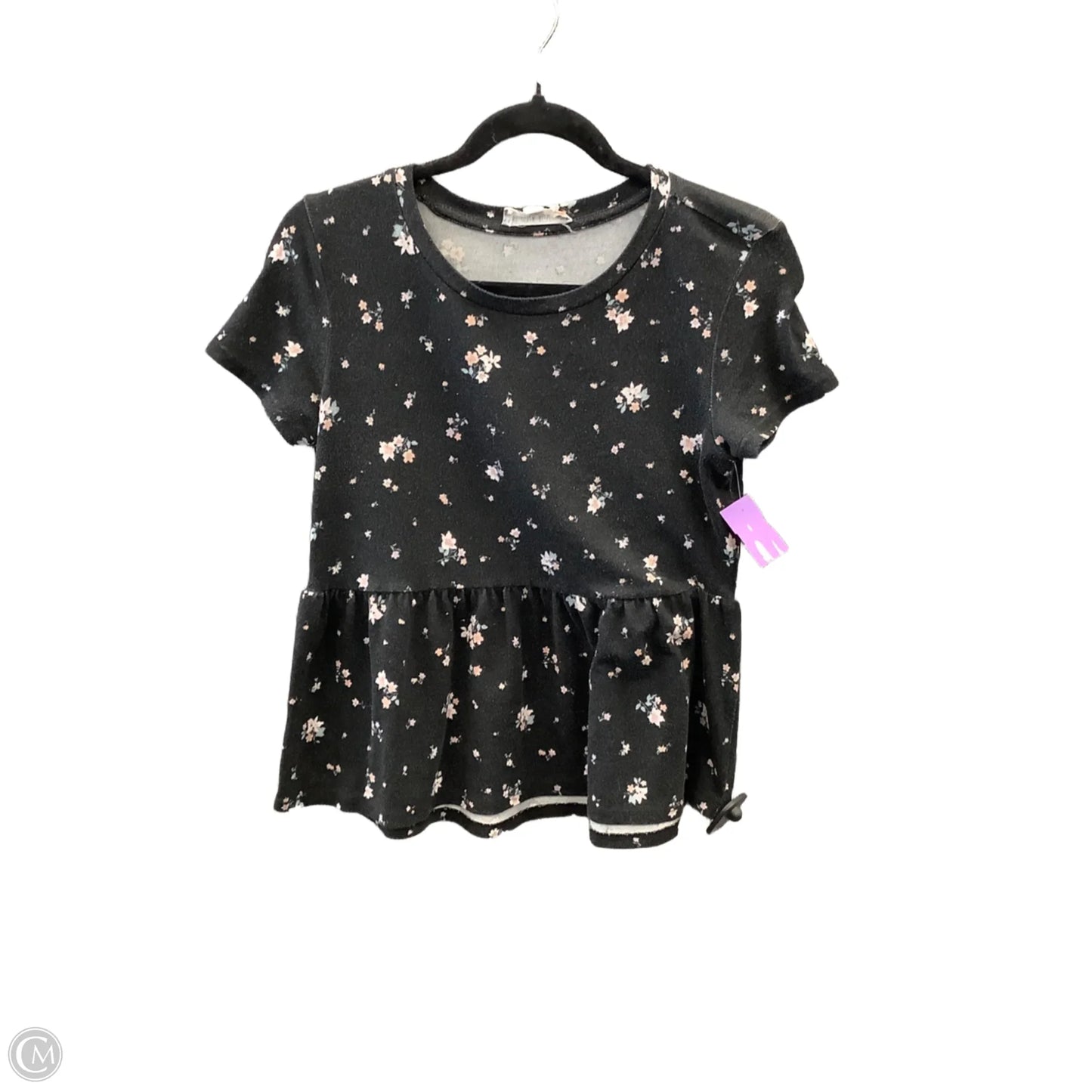 Top Short Sleeve By Pink Rose In Black, Size: M