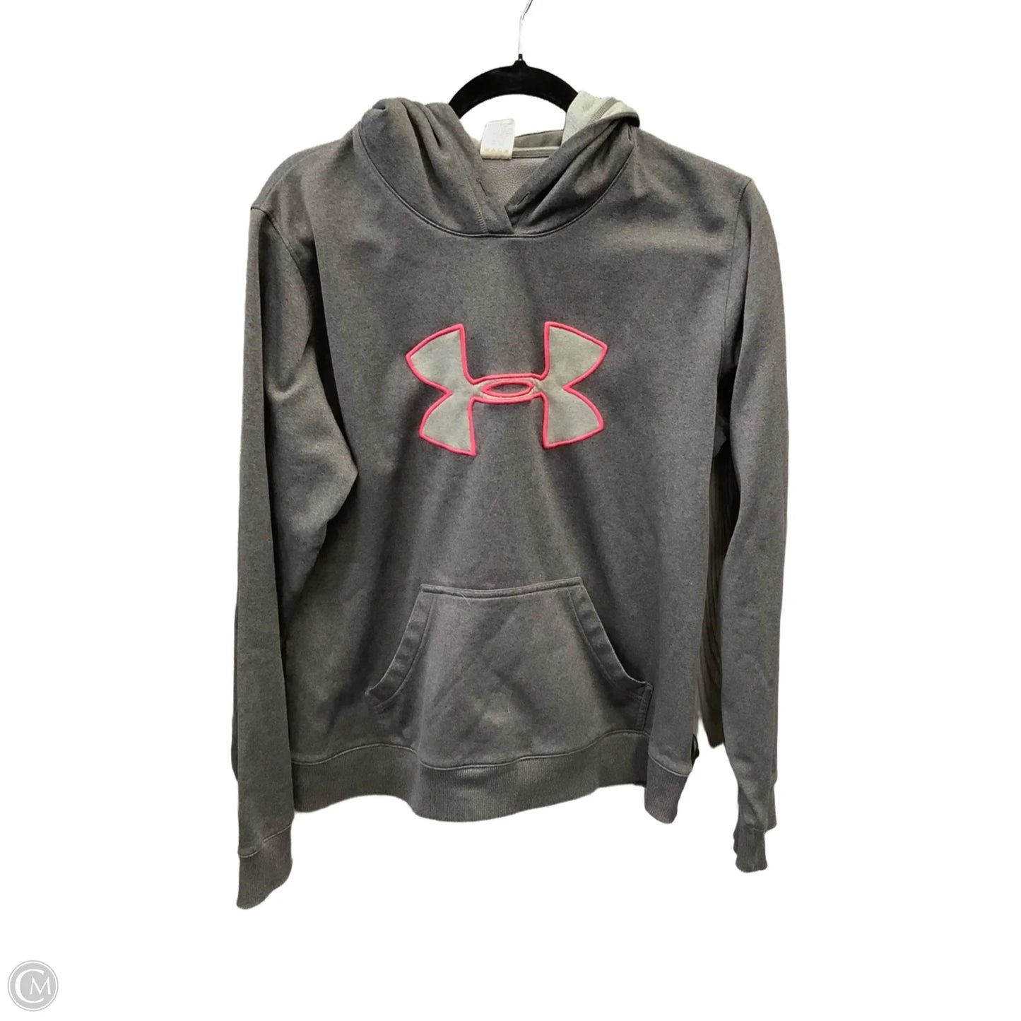 Athletic Sweatshirt Hoodie By Under Armour In Grey, Size: L