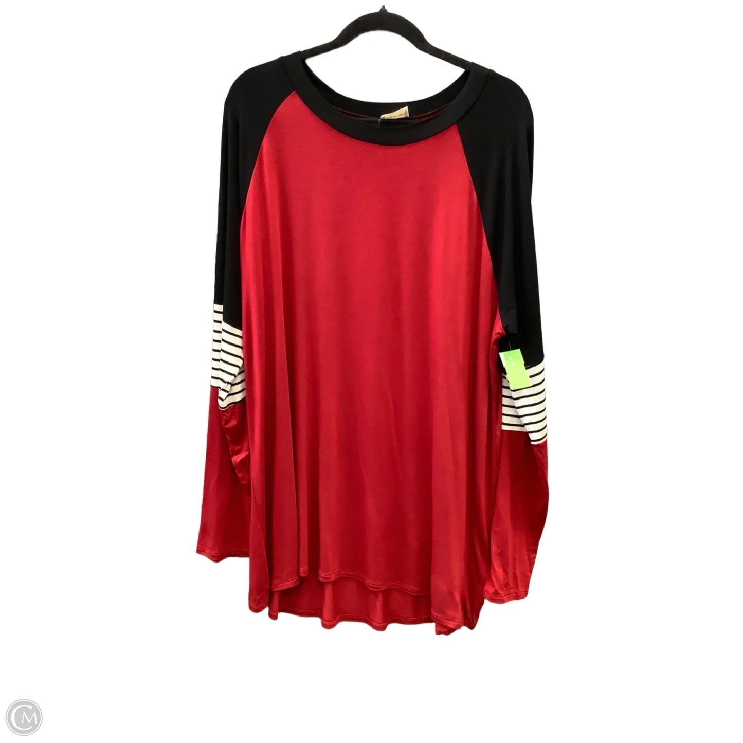 Top Long Sleeve By Lovely Melody In Red, Size: 3x