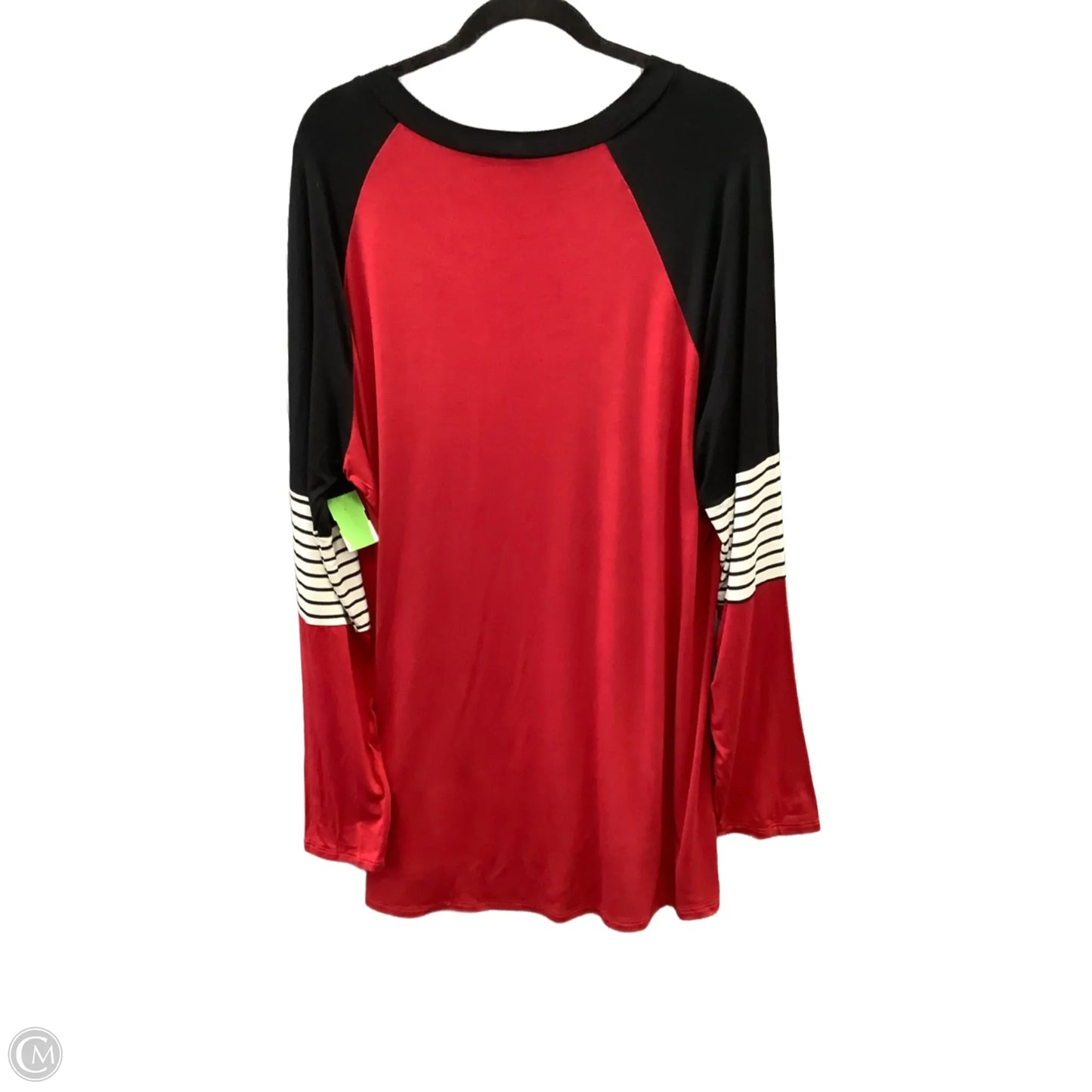 Top Long Sleeve By Lovely Melody In Red, Size: 3x