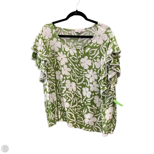 Top Short Sleeve By Rachel Zoe In Green, Size: 3x