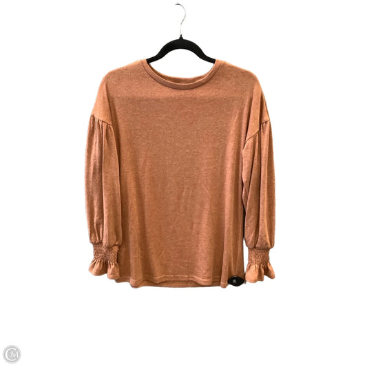 Top Long Sleeve By Clothes Mentor In Brown, Size: S