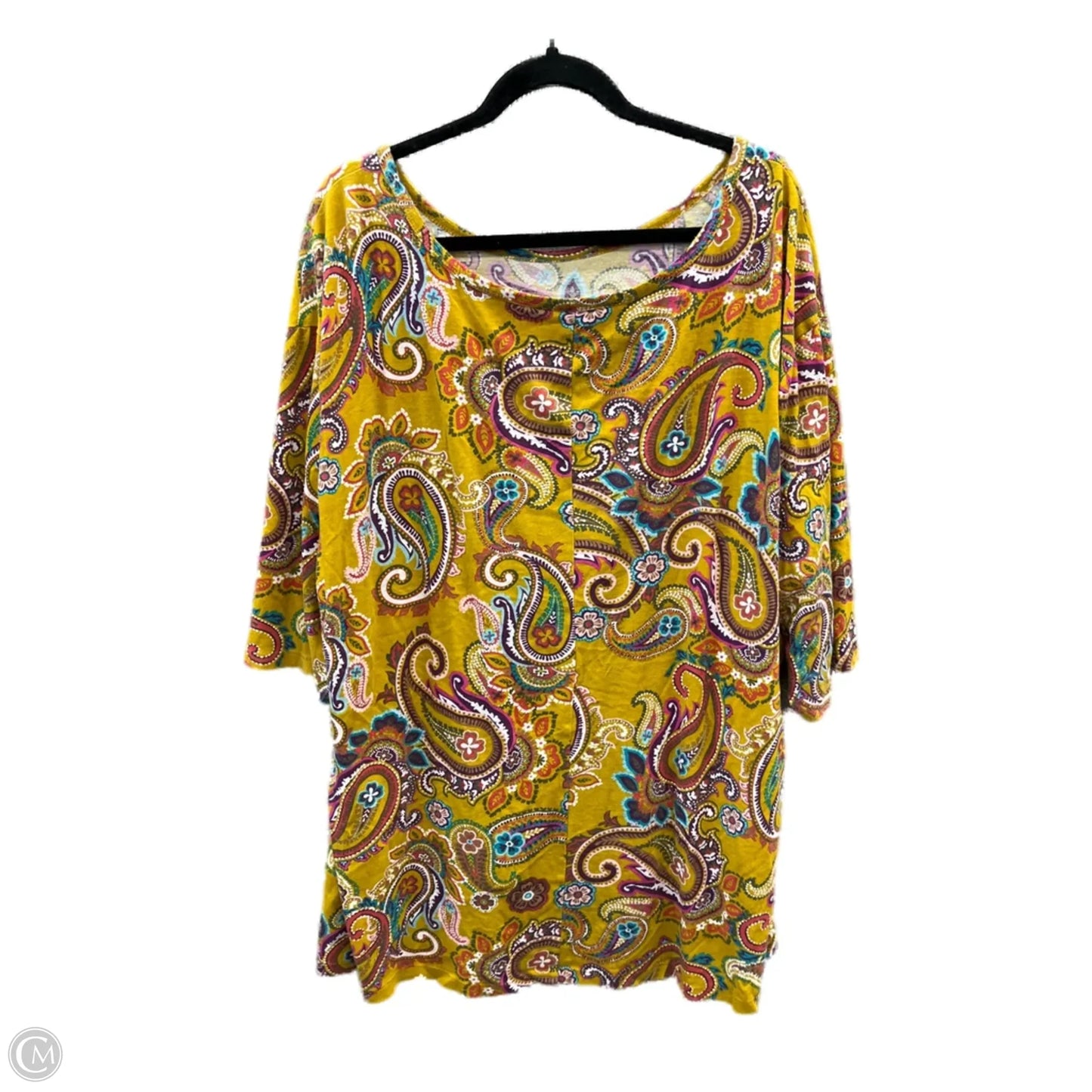 Top Short Sleeve By Terra & Sky In Yellow, Size: 3x
