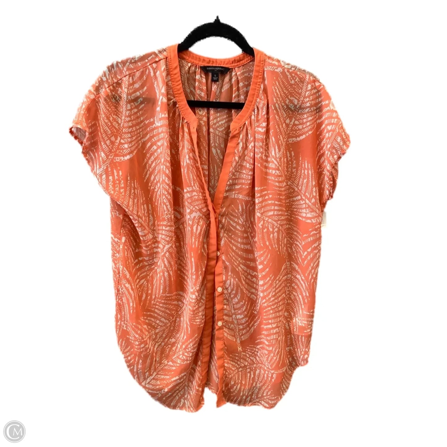 Top Short Sleeve By Banana Republic In Orange, Size: S