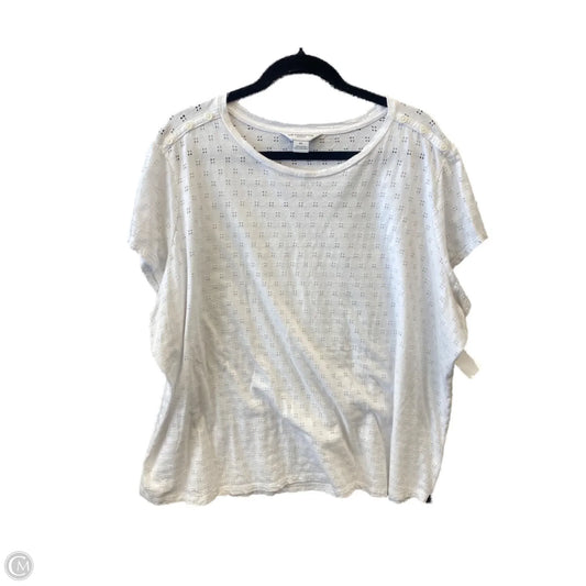 Top Short Sleeve By Liz Claiborne In White, Size: 2x