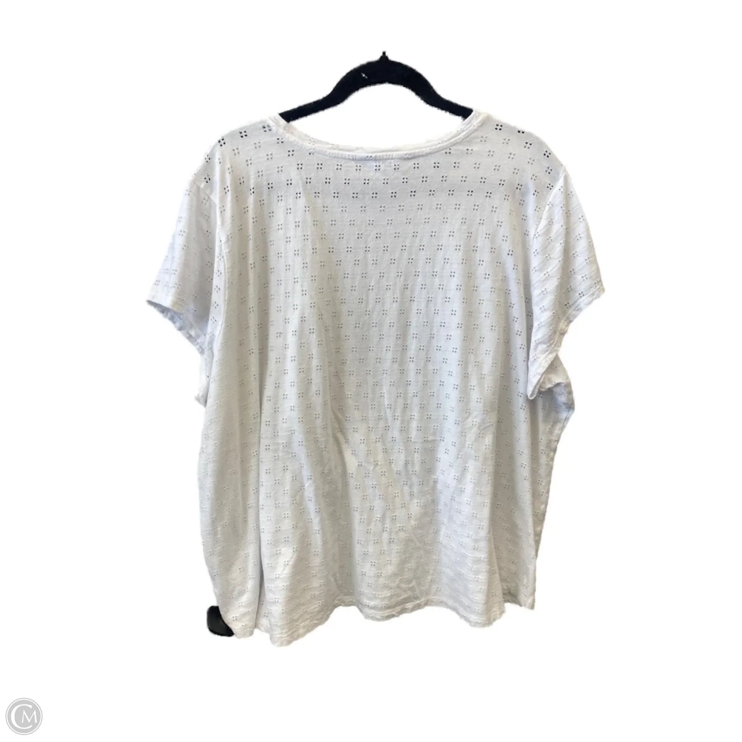 Top Short Sleeve By Liz Claiborne In White, Size: 2x