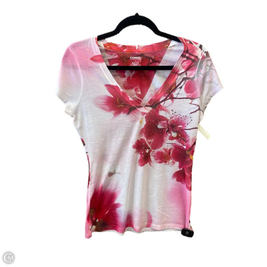 Top Short Sleeve By Express In Pink, Size: M