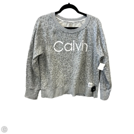 Sweatshirt Crewneck By Calvin Klein In Grey, Size: Xl